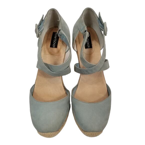Adam Tucker  Bria8 Nubuck Wedge Heel Espadrilles Blue Size 9 - Picture 3 of 8